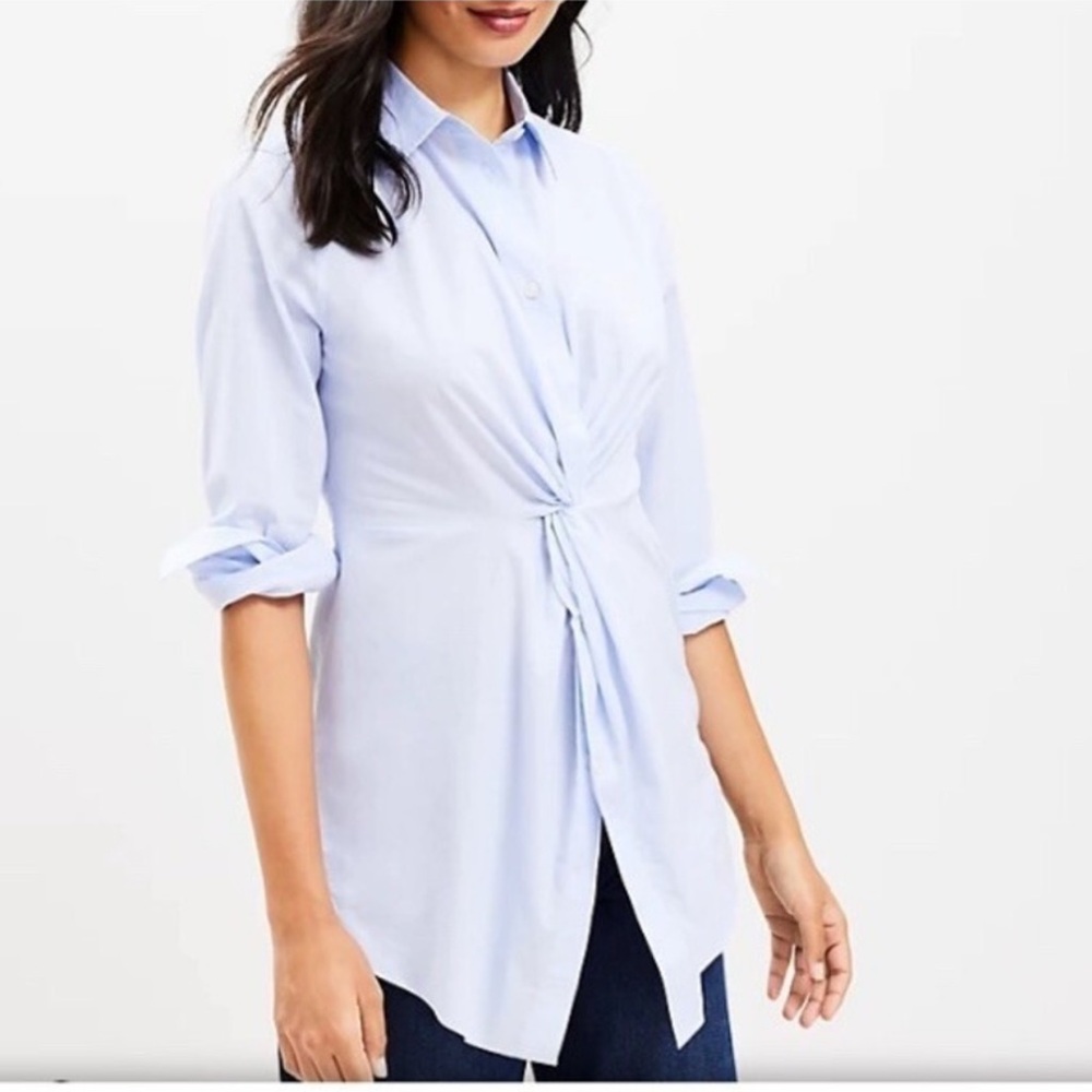 LOFT Light Blue Button-Down Shirt